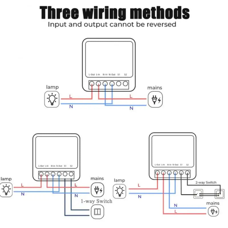 16A Mini Wifi Tuya Smart Switch Module Wireless Switches 2-way Control Timer Automation Compatible With Tuya Alexa Google Home