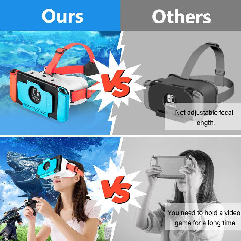 For Nintendo Switch OLED VR Headset Glasses 3D Virtual Reality Movies Gamer Headband Eyeglasses Games Accessories