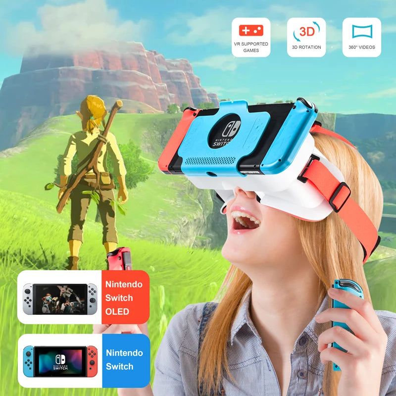 For Nintendo Switch OLED VR Headset Glasses 3D Virtual Reality Movies Gamer Headband Eyeglasses Games Accessories