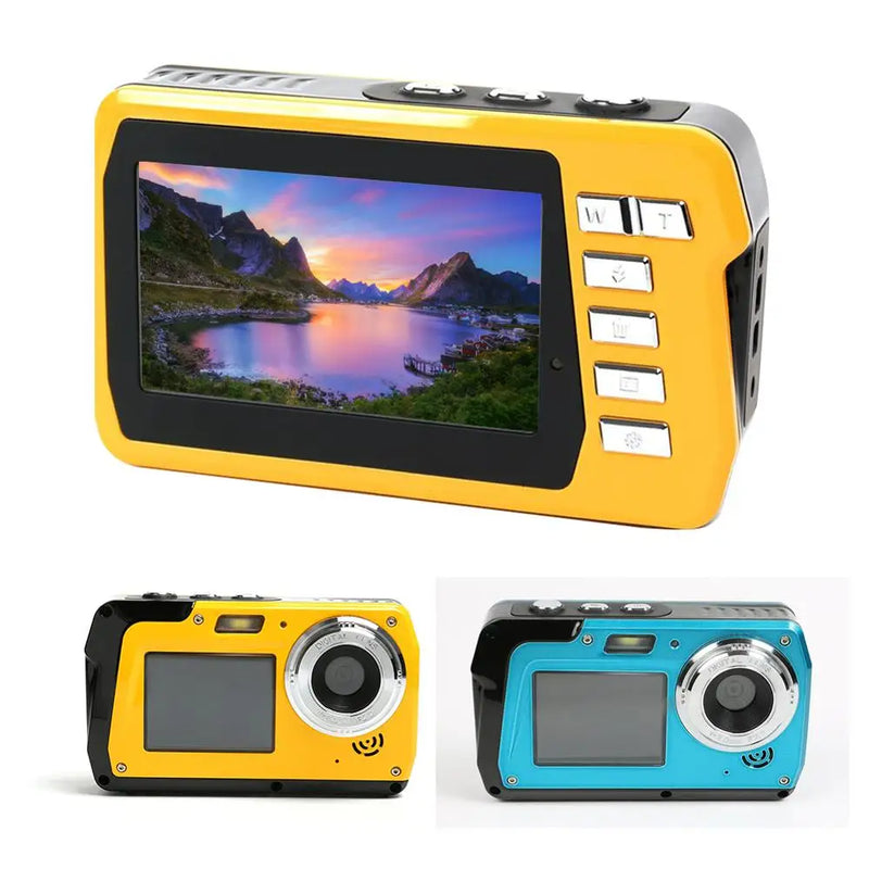 48MP HD Underwater Video Camera 2.7K Dual Screen 16x Zoom Point Shoots Video Camcorder Sports Waterproof Digital Camera