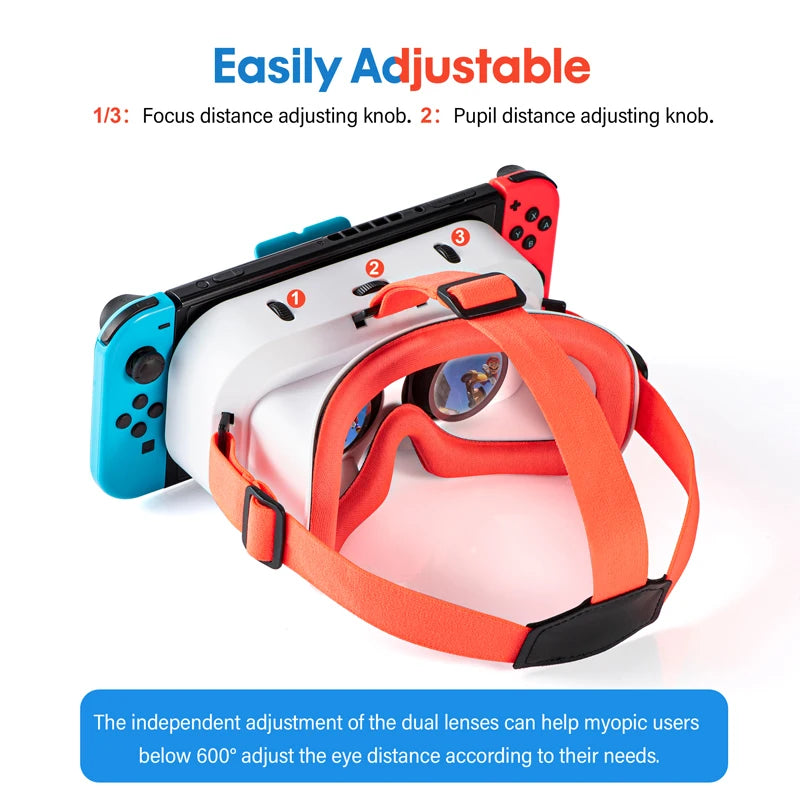 For Nintendo Switch OLED VR Headset Glasses 3D Virtual Reality Movies Gamer Headband Eyeglasses Games Accessories