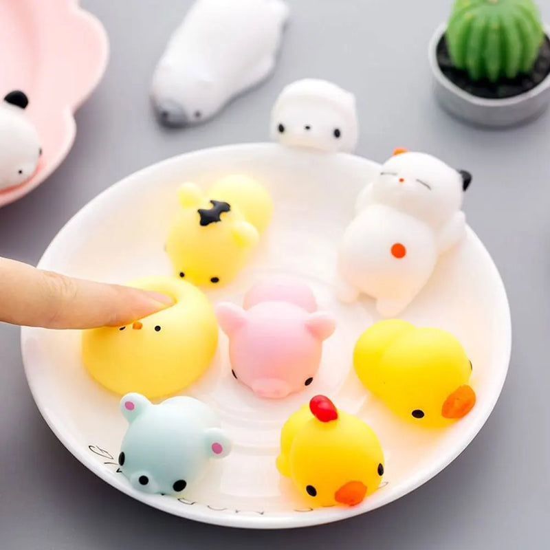 Cute Simulation Animal Stress Relief Toys Soft TPR Funny Squeeze Toys Kawaii Cat Dog Abreact Squishy Toys for Kids Adults