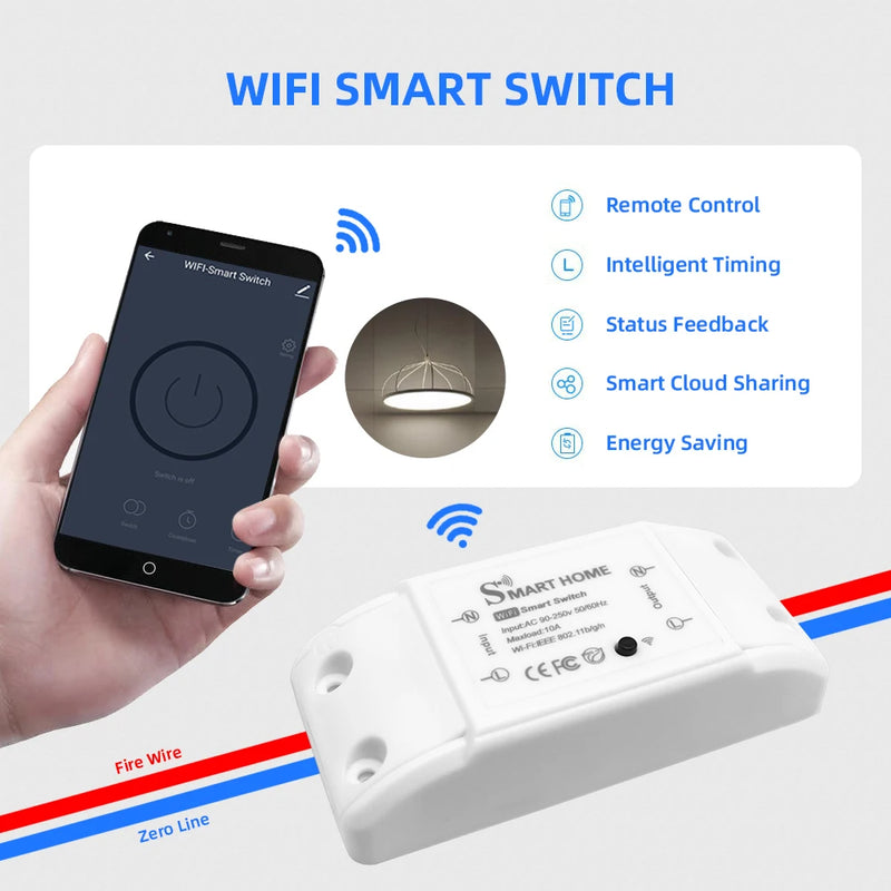 Smart Home House Zigbee Wifi Wireless Remote Switch Breaker LED Light Controller Module Alexa Google Home Tuya Smart eWeLink APP