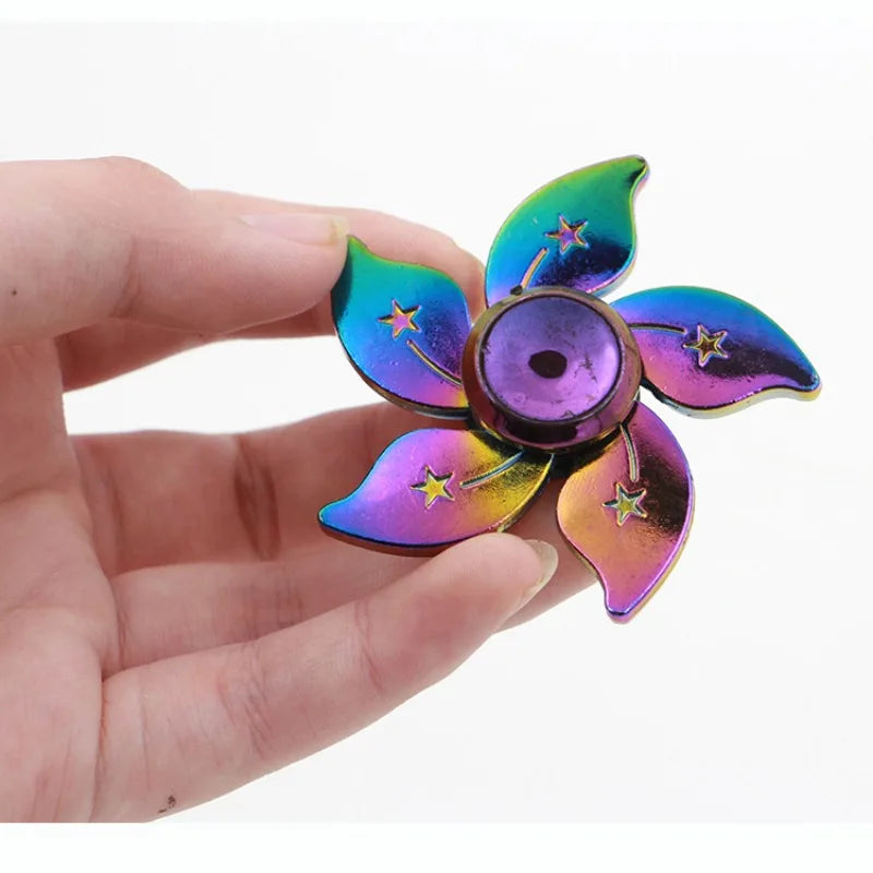 Rainbow Fidget Metal Spinner Colorful Finger Spinners High Speed Hand Spinners Fidget Toys for Stress Anxiety Relief for Adults