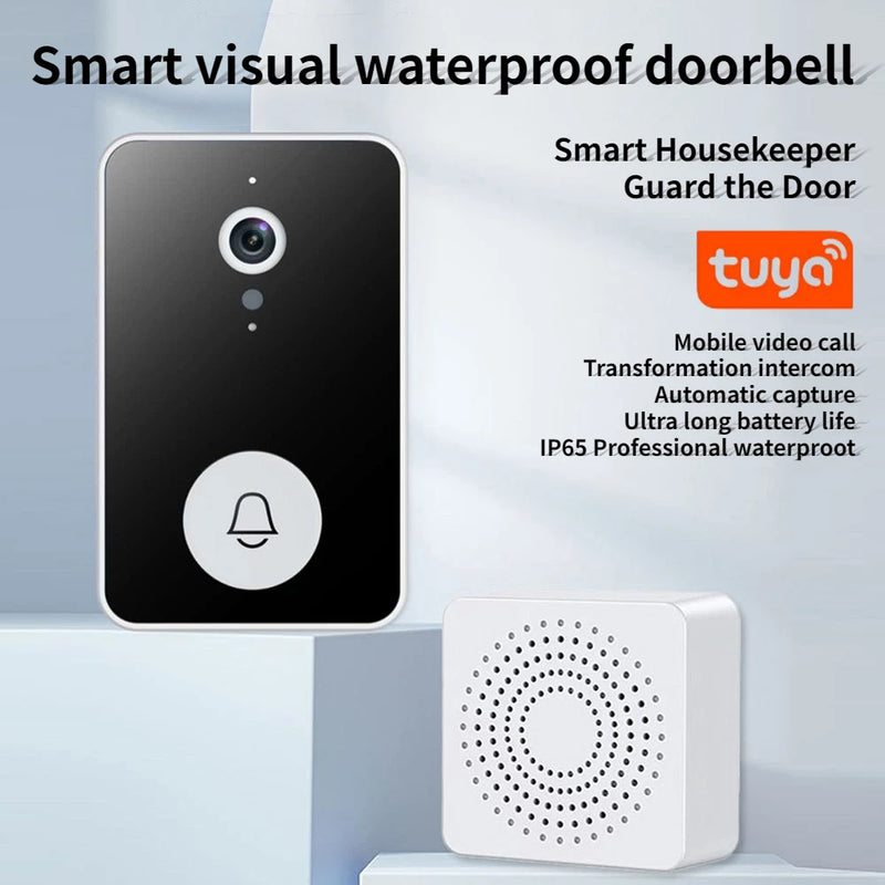 Tuya WiFi Video Doorbell Wireless HD Camera Motion Detection IR Alarm Security Smart Home Door Bell WiFi Intercom for Home