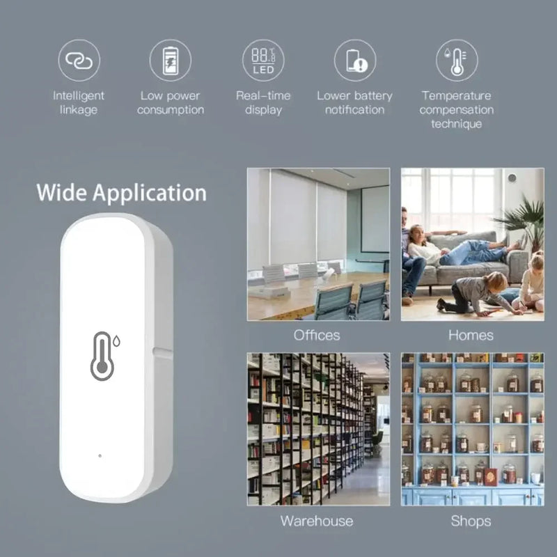 Tuya Smart WIFI Temperature Humidity Sensor  APP Remote Monitor For Smart Home Smart Life Works With Alexa Google Assistant