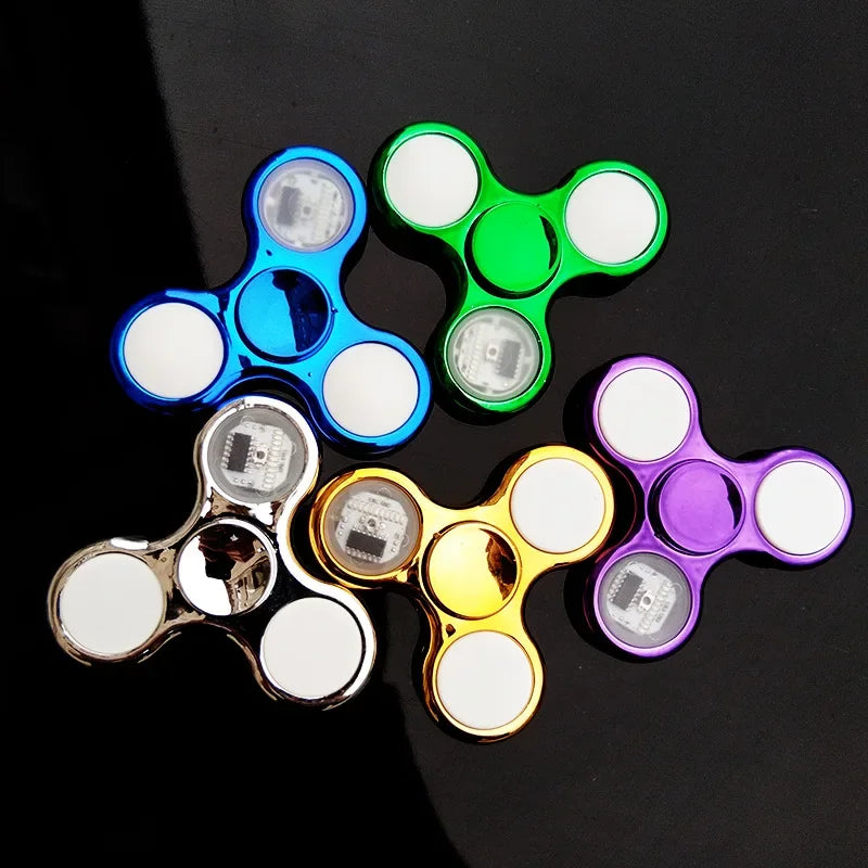 6 Colors Creative LED Light Luminous Fidget Spinner Changes Hand Spinner Golw In The Dark Stress Relief Toys Gifts for Kids