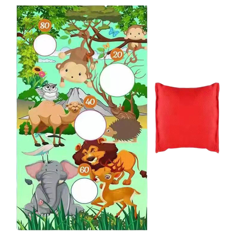 Jungle Animals Toss Game Bean Bags Game Kit for Outdoor Activities Children