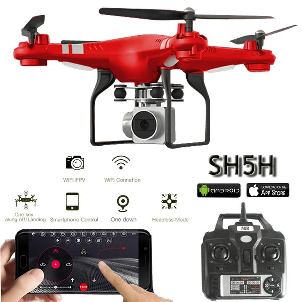 Drone With 4K Camera WIFI Real Time Video 2.4G 4CH Altitude Hold Headless One Key Return FPV Racing RC Drones Toys For Boys Kids