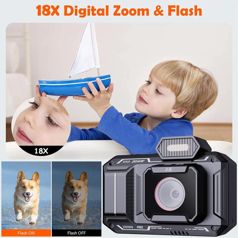 4K Digital Camera HD 48MP 18x Optical Zoom Outdoor Photography VLOG Video Camera 2.8" Screen Point and Shoot Digital Cameras