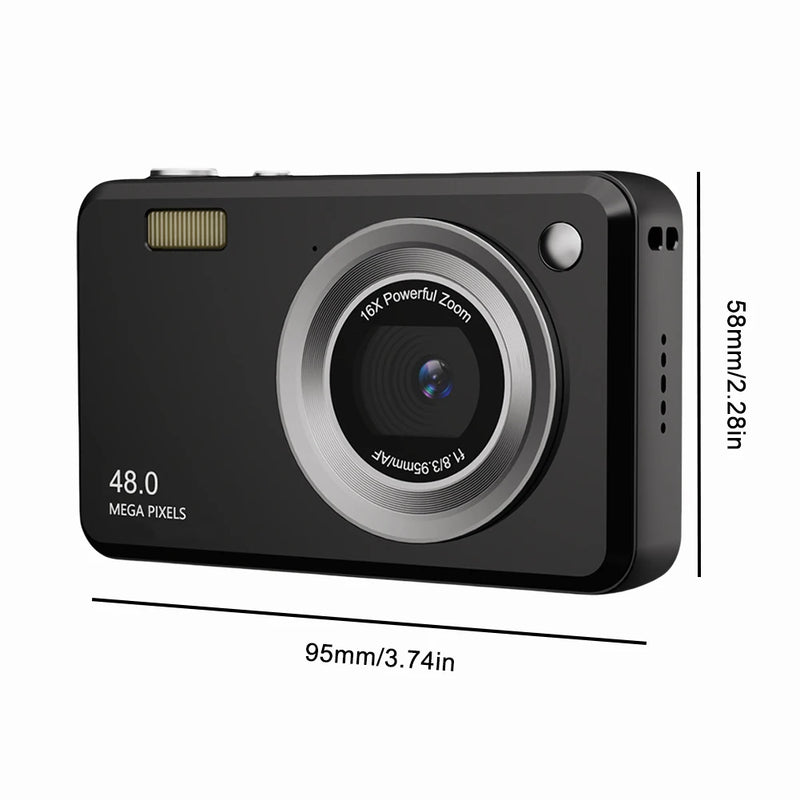 2.4 Inch Digital Camera Compact Camera HD 1080P Rechargeable Cameras 500W Point and Shoot Camera for Kids Beginner Photography