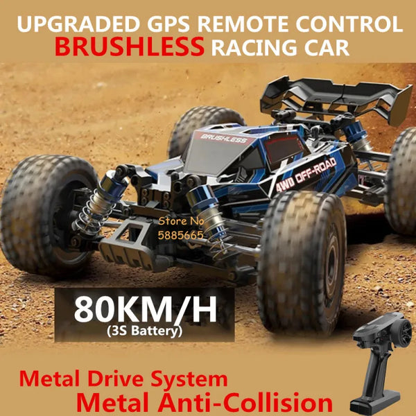 Professional Remote Control Racing Car Model 1:16 2.4G Brushless 80KM/H Metal Drive Off Road Drift RC Truck Car VS 144001 16101