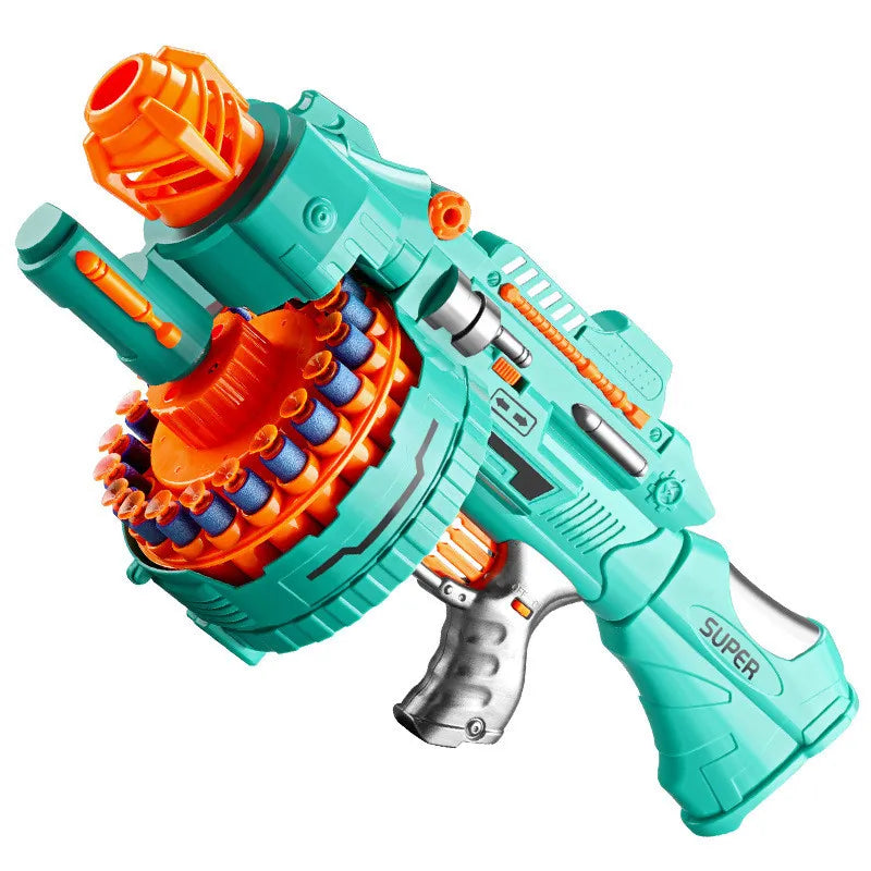 Children's Electric Continuous Shooting Gatling Toy Gun  Suction Cup Soft Bullet Gun  Explosion Nerfs gun BB Guns Gifts for Kids