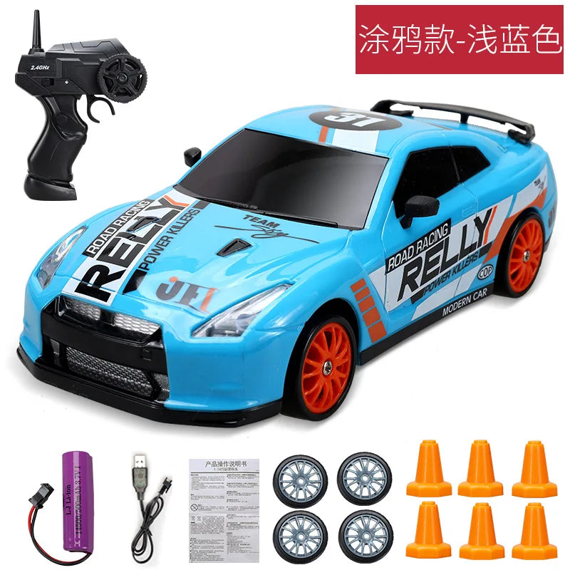 2.4G High speed Drift Rc Car 4WD Toy Remote Control AE86 Model GTR Vehicle Car RC Racing Cars Toy for Children Christmas Gifts