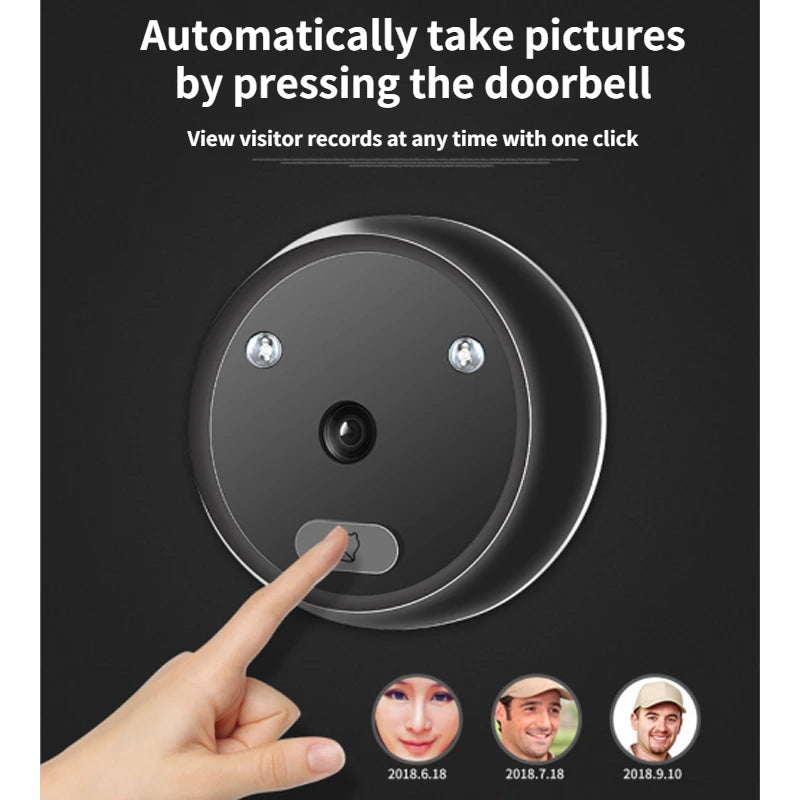 ZWINCKY Video Peephole Doorbell Camera Video-eye Auto Record Electronic Ring Night View Digital Door Viewer Entry Home Security