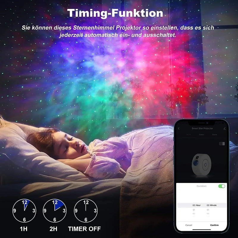 Tuya Smart Star Projector WiFi Laser Starry Sky Projector Waving Night Light Led Colorful APP Wireless Control Alexa Compatible