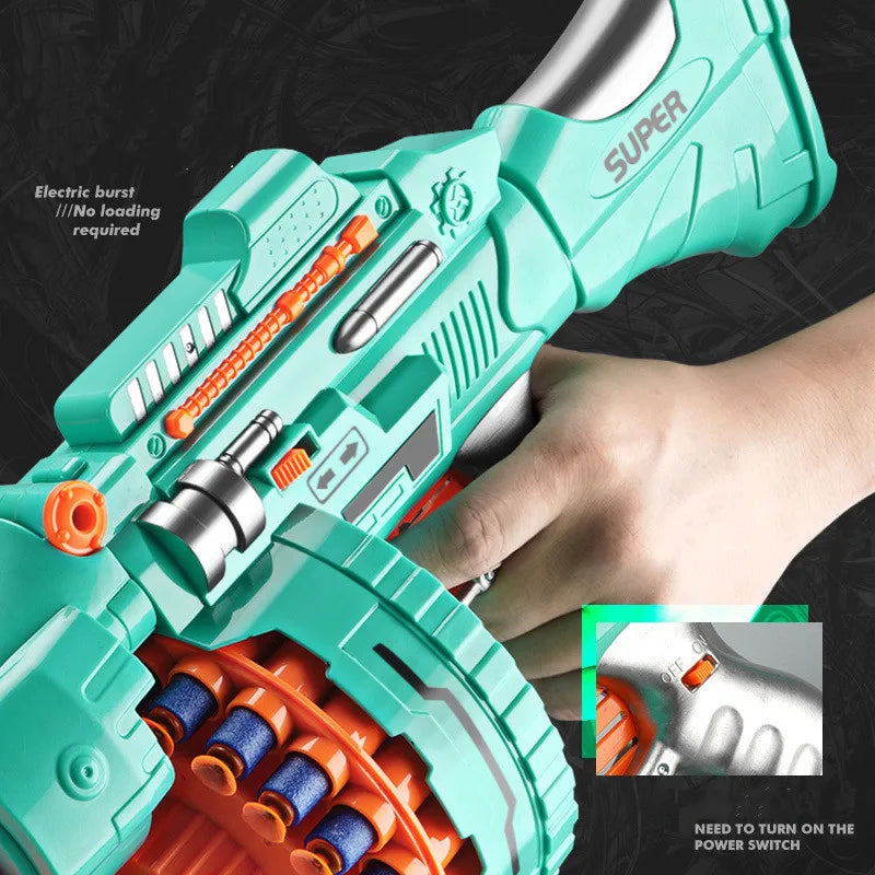 Children's Electric Continuous Shooting Gatling Toy Gun  Suction Cup Soft Bullet Gun  Explosion Nerfs gun BB Guns Gifts for Kids