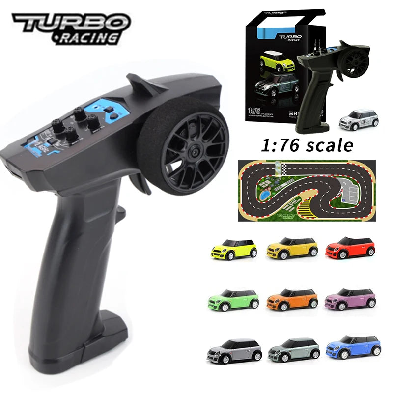 Turbo Racing 1:76 RC Car C10 Mini Remote Control Model Car 2.4GHz Full-scale remote control car RTR Desktop Kids and Adults toys