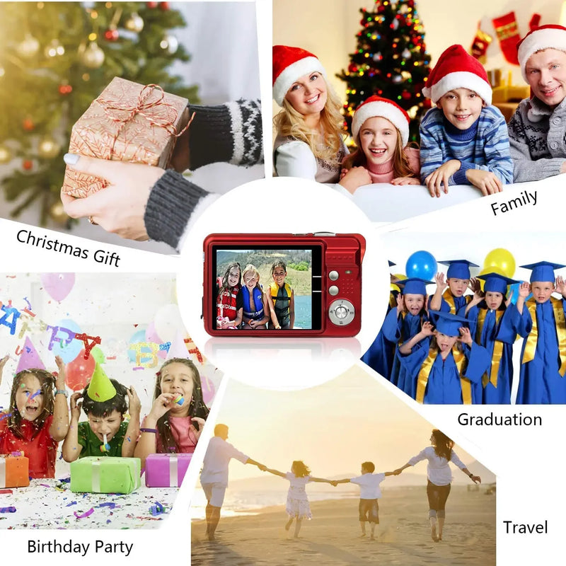 HD Mini Digital Cameras,Point and Shoot Digital Cameras for Kids Students Beginners-Birthday Xmas Gifts