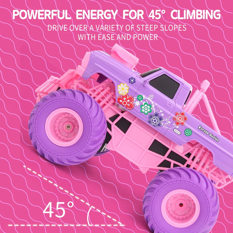 JJRC Pink RC electric off-road car big wheel fast purple truck remote control girls toys for kids