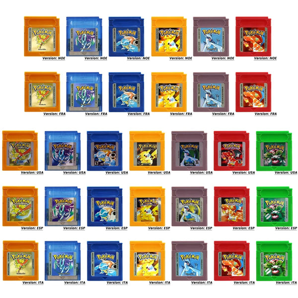 16 Bit GBC Video Games Cartridge Console Card Pokemon Blue Crystal Golden Green Red Silver Yellow Multilanguage for Fans Gift