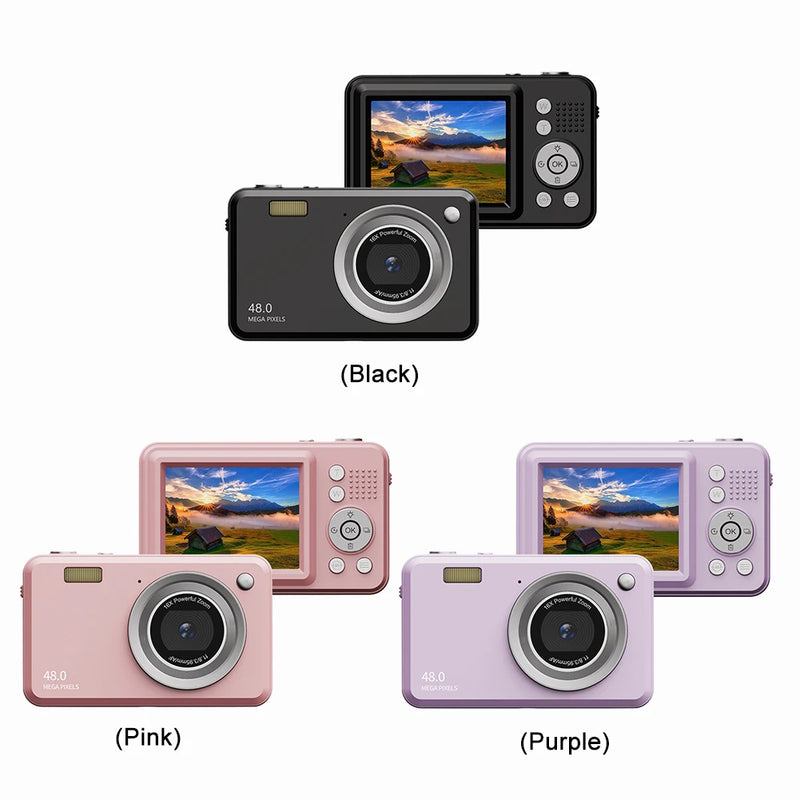 2.4 Inch Digital Camera Rechargeable Cameras HD 1080P Point and Shoot Camera 500W Camcorder for Kids Beginner Photography