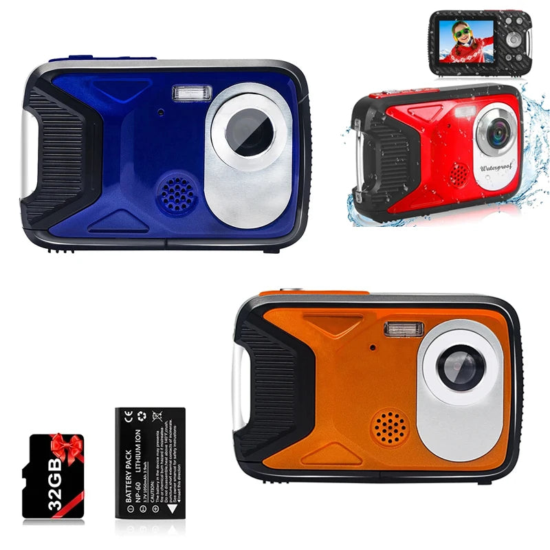 Waterproof Digital Camera HD 1080P 2.8in Compact Digital Camera for Kids Point and Shoot Camera Portable Camera for Boys Girls