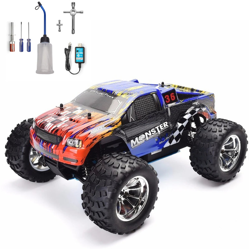 HSP RC Car 1:10 Scale Two Speed Off Road Monster Truck Nitro Gas Power 4wd Remote Control Car High Speed Hobby Racing RC Vehicle