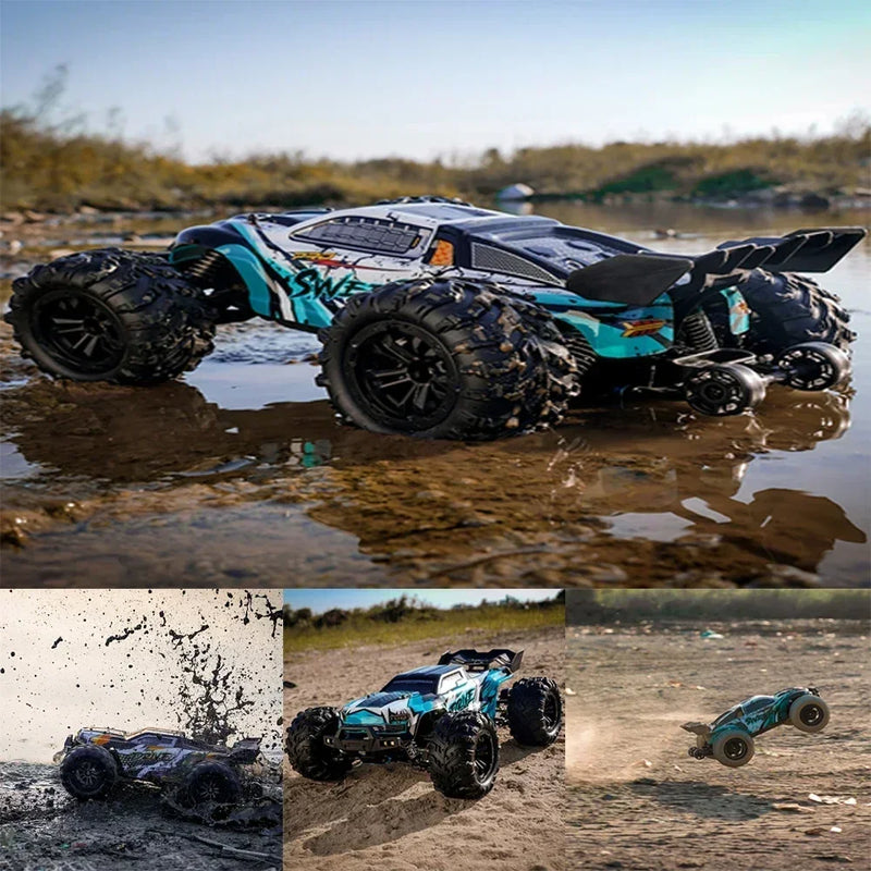 1:16 70KM/H 4WD RC Car With Led Lights 2.4G Radio High Speed Brushless Motor Remote Control Off-Road Cars for Children toys