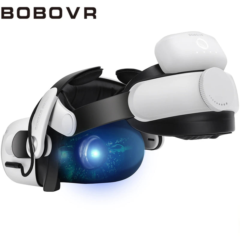 BOBOVR M2 Pro Battery Head Strap with BOBOVR B2 5200 Battery Power Pack Compatible With Oculus Quest 2 Halo Strap Accessories