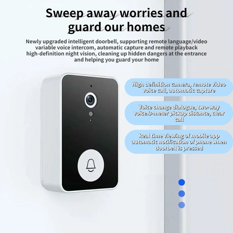 Tuya WiFi Video Doorbell Wireless HD Camera Motion Detection IR Alarm Security Smart Home Door Bell WiFi Intercom for Home