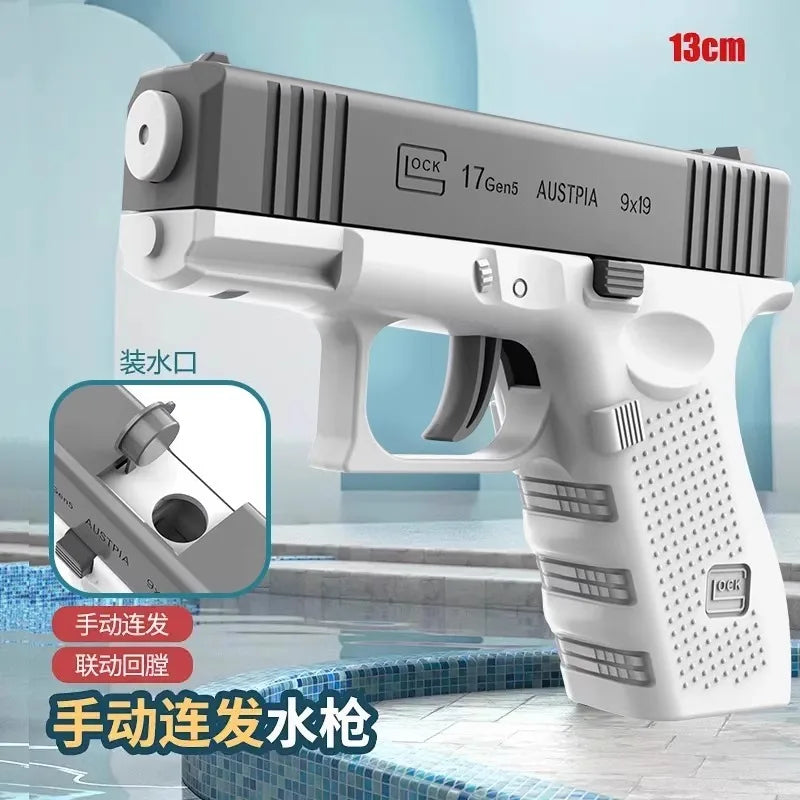 2024 New Water Gun Glock Pistol Shooting Toy Full Summer Water Beach Toy For Kids Boys Girls Adults