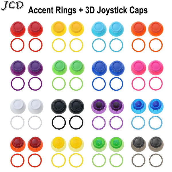 JCD 1set For PS5 Controller Analog Accent Thumbstick Rings With 3D Analog Thumb Stick Joystick Caps Grip Game Accessories