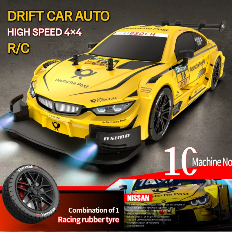 Rc Drift Car 1:16 35km/h 4WD High Speed Remote Control Car Rubber and Drift Two Types of Tires Simulated Racing Cars for Adults