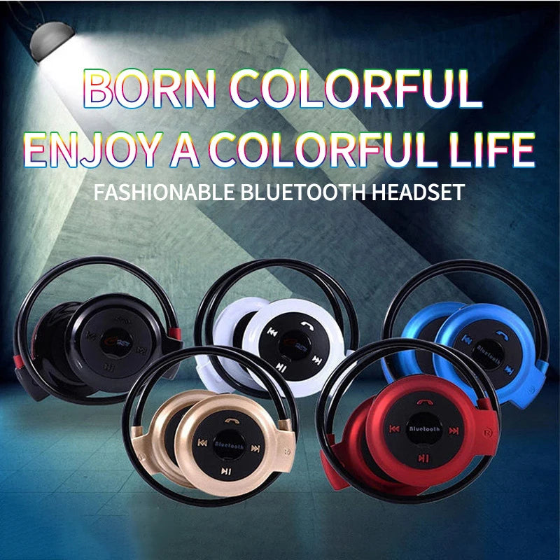 Mini 503 Sport Foldable Wireless Bluetooth Headphone Hifi Stereo Music Gaming Neckband Earphone With Mic Support FM/TF Card Mode