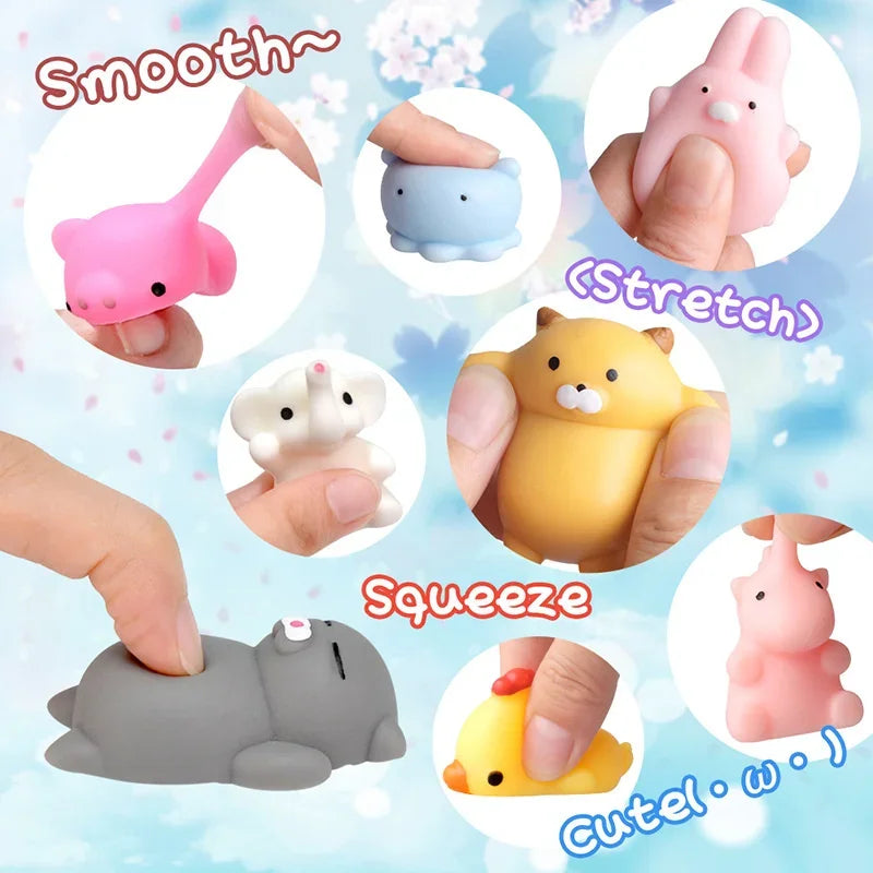 10PCS For Kids Party Gift Squishy Toy Cute Animal Antistress Ball Squeeze Mochi Rising Toys Abreact Soft Sticky Stress Relief