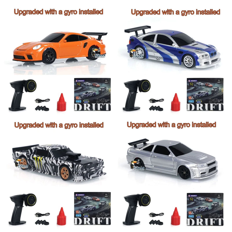 Upgrade 1/43 Scale RC Drift Race Car Gyro 4WD Ready to Go Mini Car Toy Fully Proportional Control High Speed Model  Mini Gifts