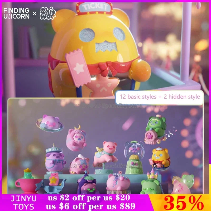 ShinWoo Ghost Bear Dreamy Land Series Mystery Box Figurines Model Cute Anime Action Figure Surprise Trendy Toys Birthday Gifts