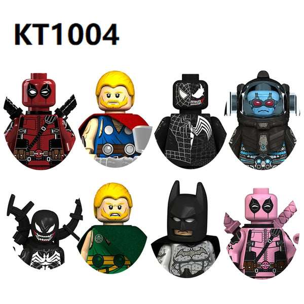 HEROCROSS KT1004 Hero Building Blocks Action Anime Figure Batman Deadpool Dolls Image Puzzle Assembly Toy Bricks Children Toys