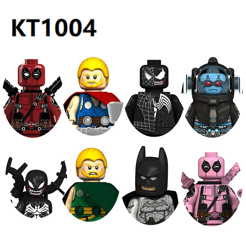 HEROCROSS KT1004 Hero Building Blocks Action Anime Figure Batman Deadpool Dolls Image Puzzle Assembly Toy Bricks Children Toys