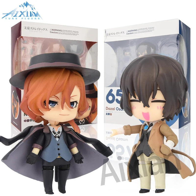 Aixlan Q Version Anime Figure Dazai Osamu Nakahara Chuuya PVC Action Figure Mori Ogai Figurine Collectible Model Toys Kid Gift