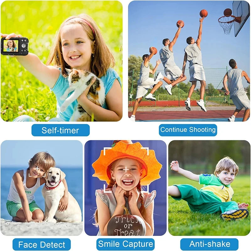 Waterproof Digital Camera HD 1080P 2.8in Compact Digital Camera for Kids Point and Shoot Camera Portable Camera for Boys Girls