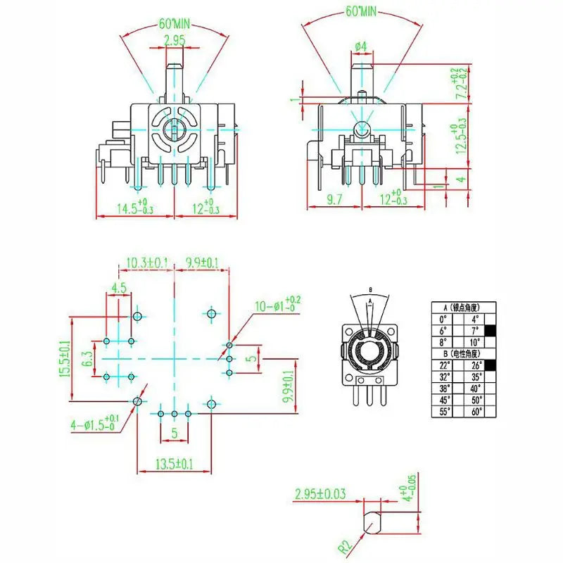 2Pc 3D Analog Joystick Axis Sensor Module for Xbox360 PS2 PS3 Contoller Repair