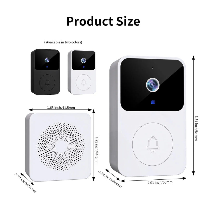 WIFI Video Doorbell Camera Night Vision HD Wireless Smart Home Security Battery Door Bell Two Way Intercom Voice Change For Home