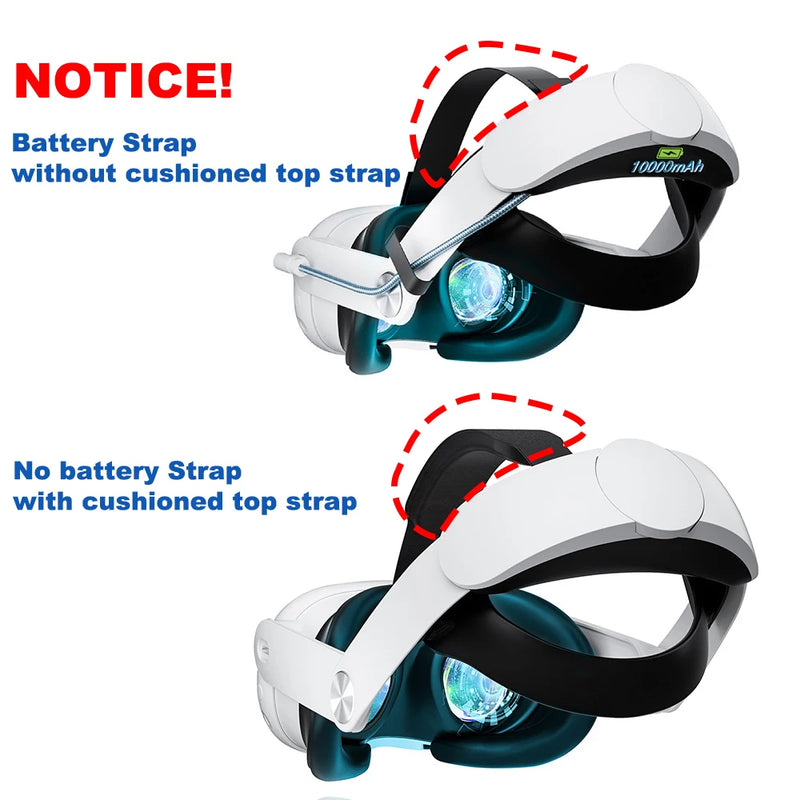 Adjustable Elite Strap for Meta Quest 3 Accessories Comfortable Head Strap 10000mAh Battery Extend VR Playtime for Meta Quest 3