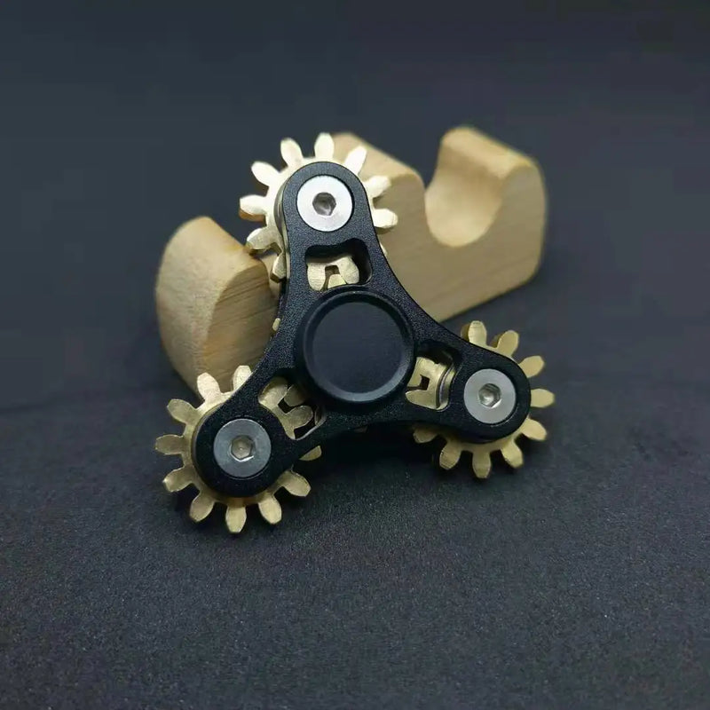 Delicateness Gear Hand Spinner All Copper Fidget Spinner Nine Teeth Linkage Edc Metal Alloy Spinner Focus Toys Stress Relief