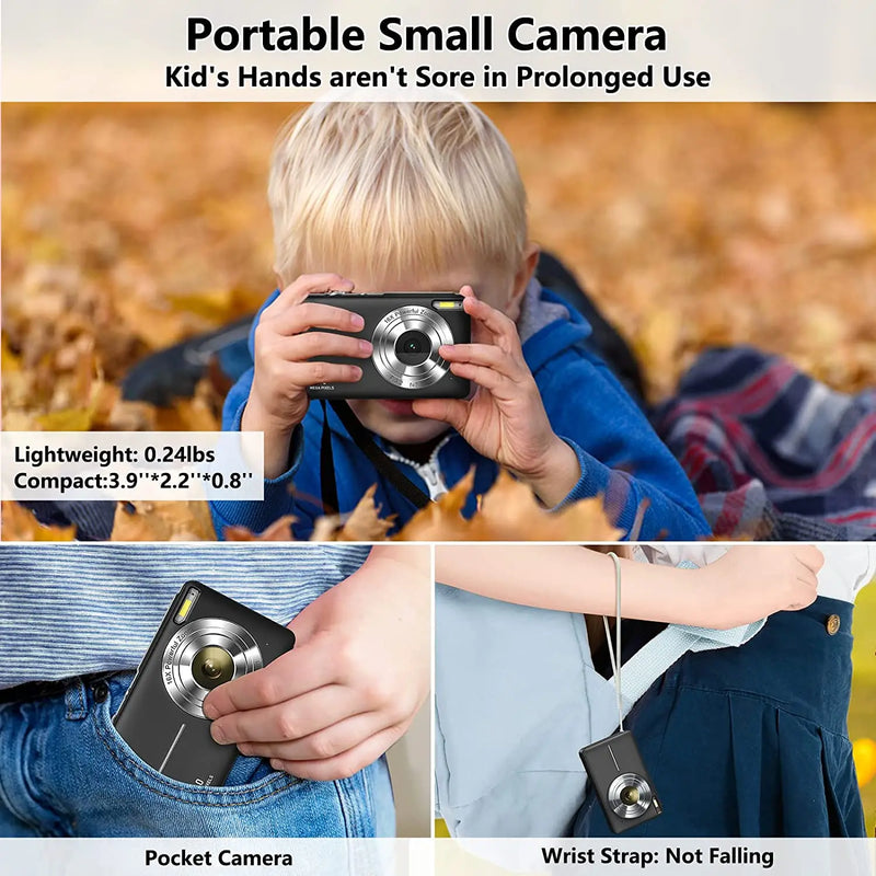 Digital Camera 1080P 44MP Point and Shoot Photography Camera Video Camcorder Portable Vlog Camera for Kids Children Students