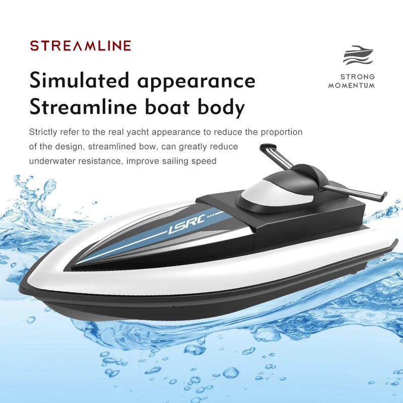 2.4G LSRC-B8 RC High Speed Racing Boat Waterproof Rechargeable Model Electric Radio Remote Control Speedboat Gifts Toys For Boys