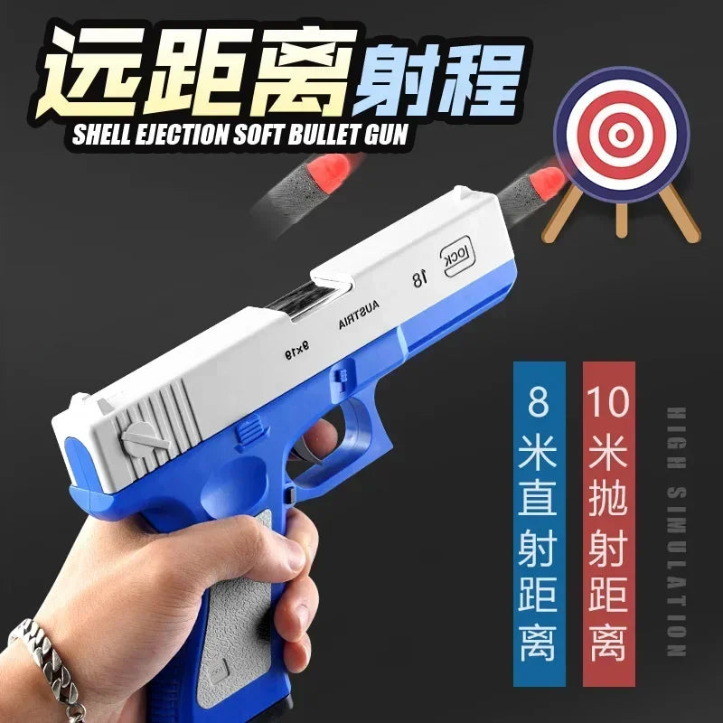 G17 Soft Bullet Toy Gun Shell Ejection Foam Darts Blaster Pistol Desert Eagle Airsoft Gun With Silencer For Kid Adult