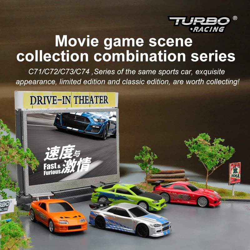 Turbo Racing 1:76 C75 C74 C73 C72 C71 On Road RC Car Radio Full Proportional Remote Control Toys RTR Kit  For Kids and Adults